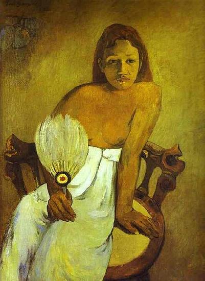 Paul Gauguin Donna col ventaglio oil painting image